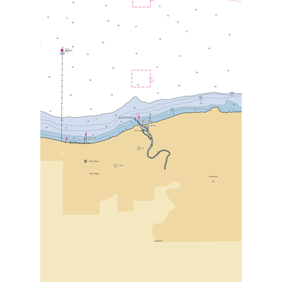 West Channel Marina (Rocky River, OH) NOAA Chart  Gaming Mouse Pad