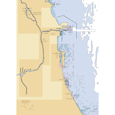 Burnham Harbor, the Chicago Harbors (Arlington Heights, IL) NOAA Chart  Gaming Mouse Pad