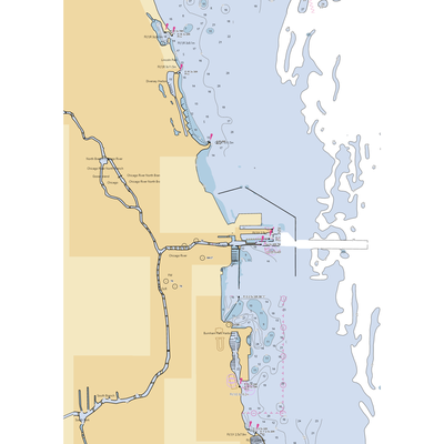 DuSable Harbor, The Chicago Harbors (Arlington Heights, IL) NOAA Chart  Gaming Mouse Pad