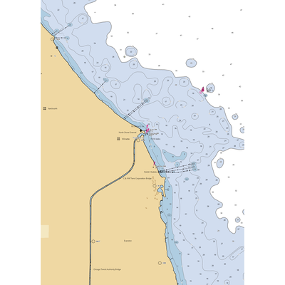 Wilmette Harbor Club (Evanston, IL) NOAA Chart  Gaming Mouse Pad