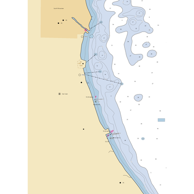 Milwaukee County Bender Park Harbor (Oak Creek, WI) NOAA Chart  Gaming Mouse Pad