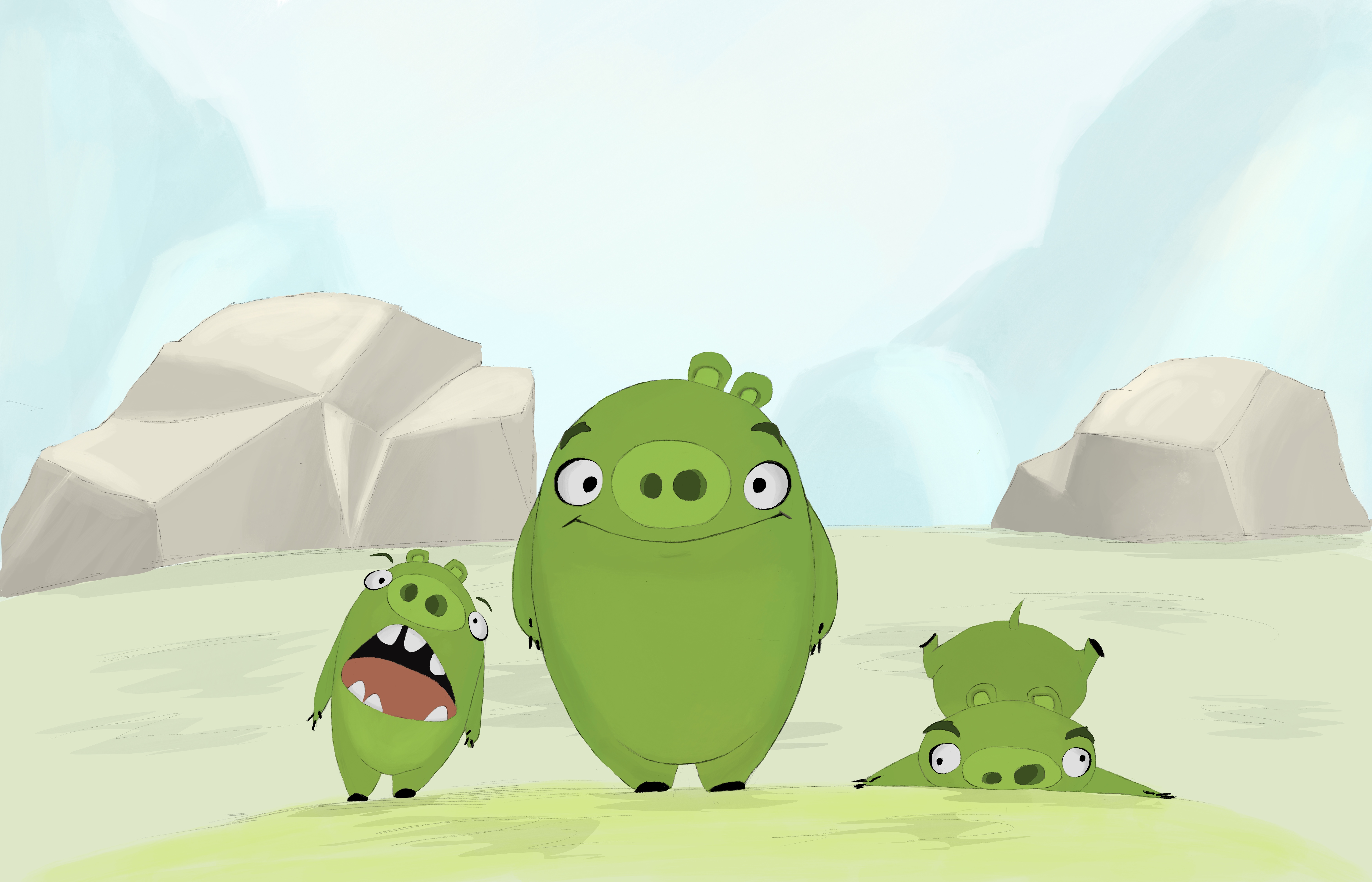 The pigs and their mountaineering