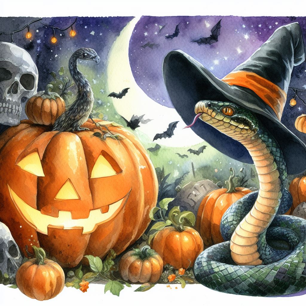'' Halloweens with snake '' #02