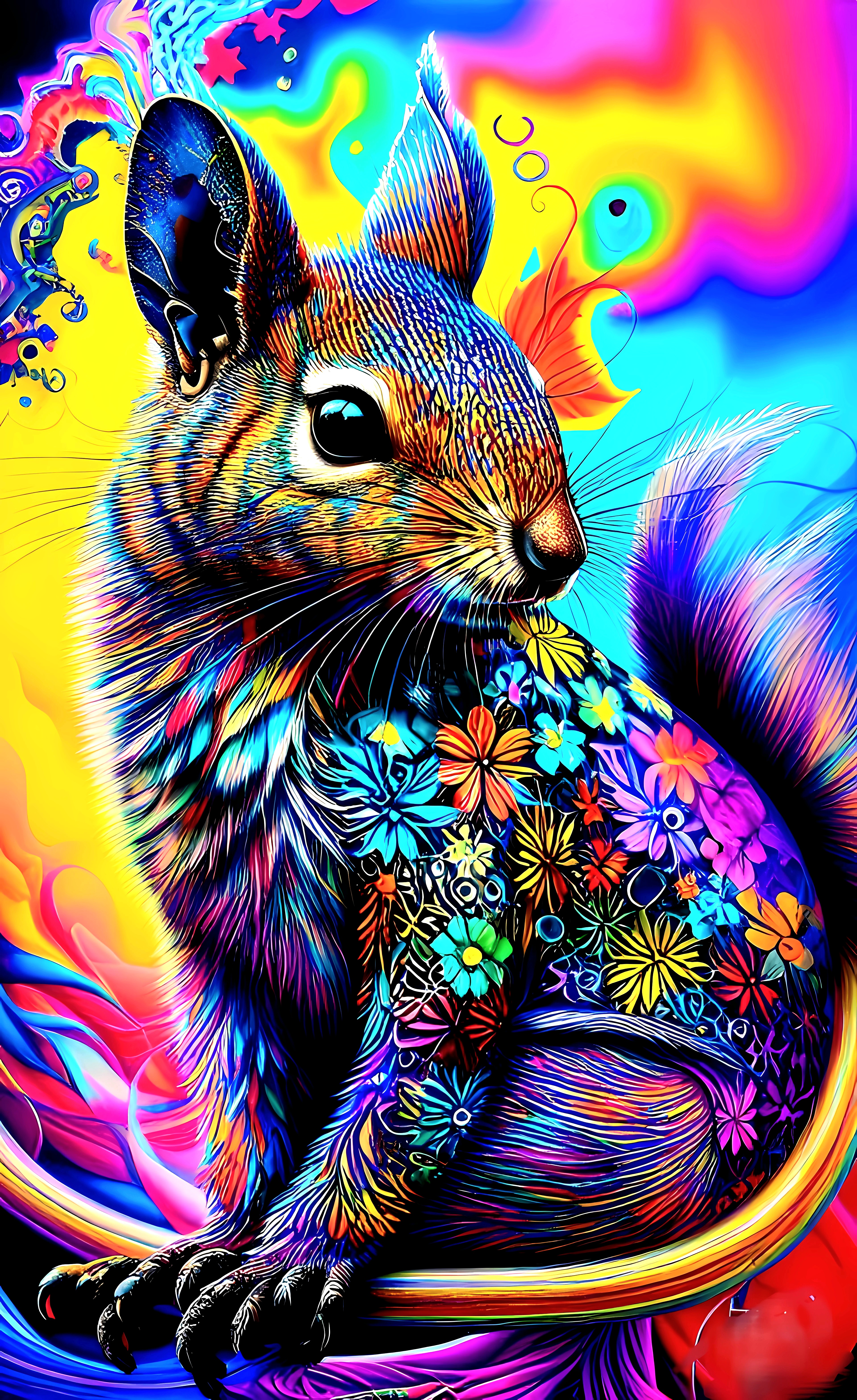 Squirrel in Full Bloom