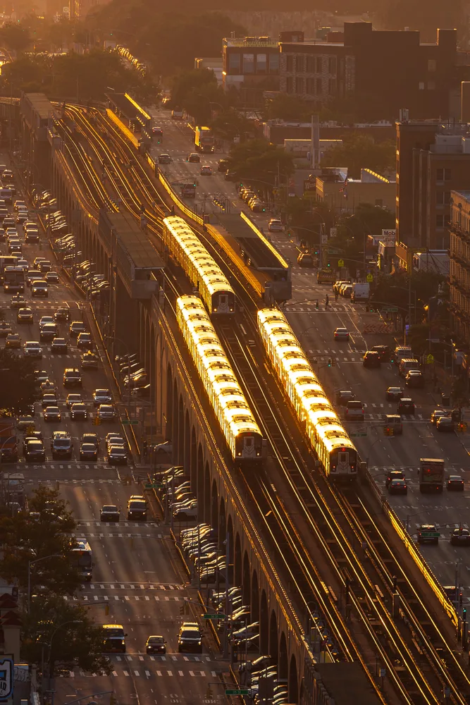 Sunrise on Queens Boulevard