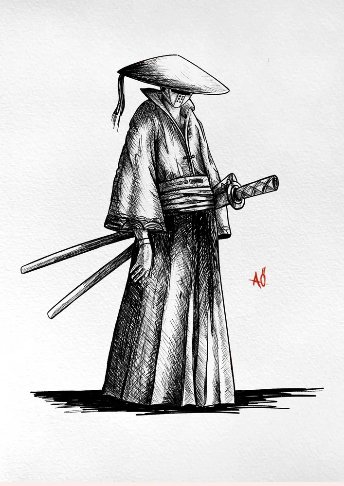 Cyberpunk Cyborg Samurai