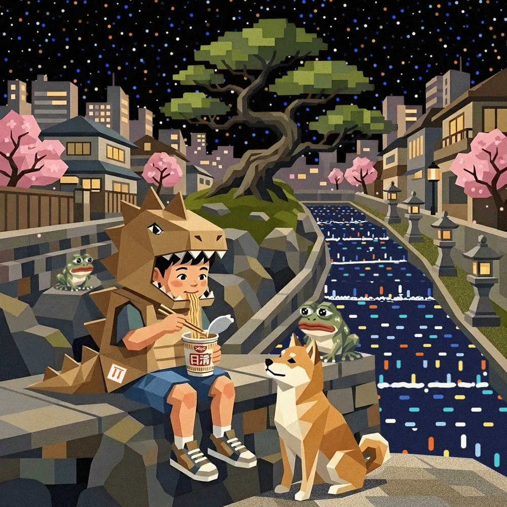 Cup Ramen and Friends 🍜✨🐸🐕🦖