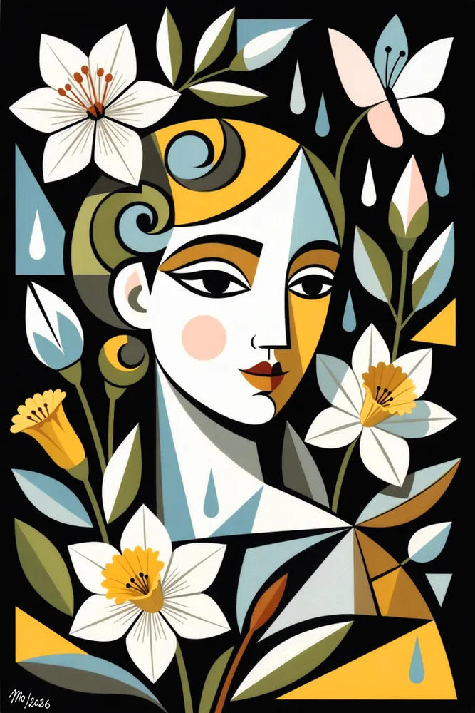 Daffodil Reverie in Rain