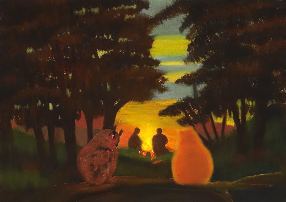 By the fire