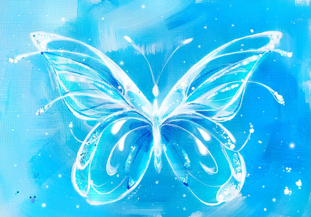 Shimmering Azure Butterfly