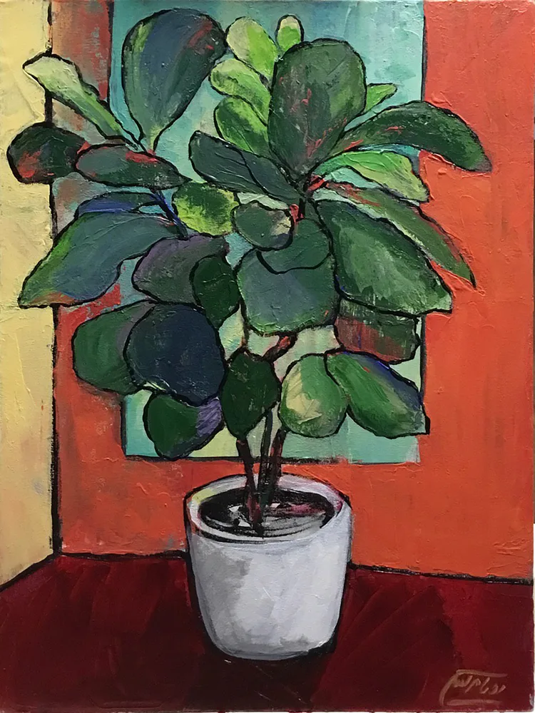 Green Plant in the Orange Room