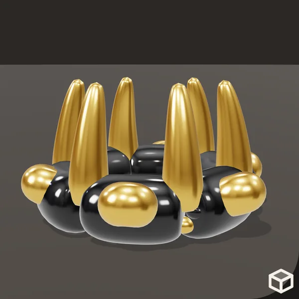 Obsidian, Gold and Gold Crown · Study #CROWN/BA