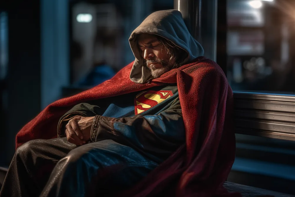 A homeless superman