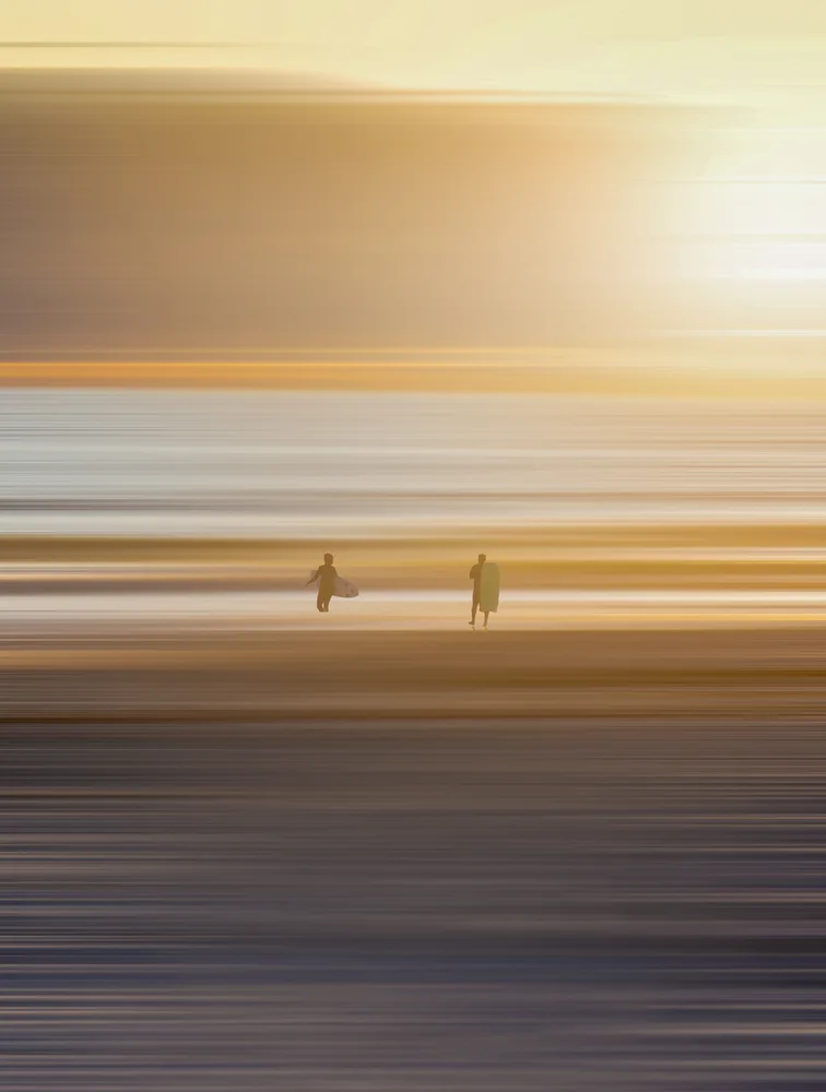 surfing into the sunset