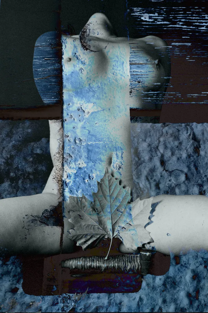 Blue on flesh