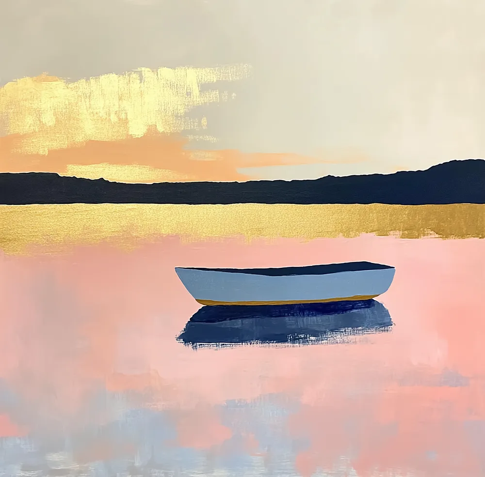 Tranquility in Gold and Pink Tones