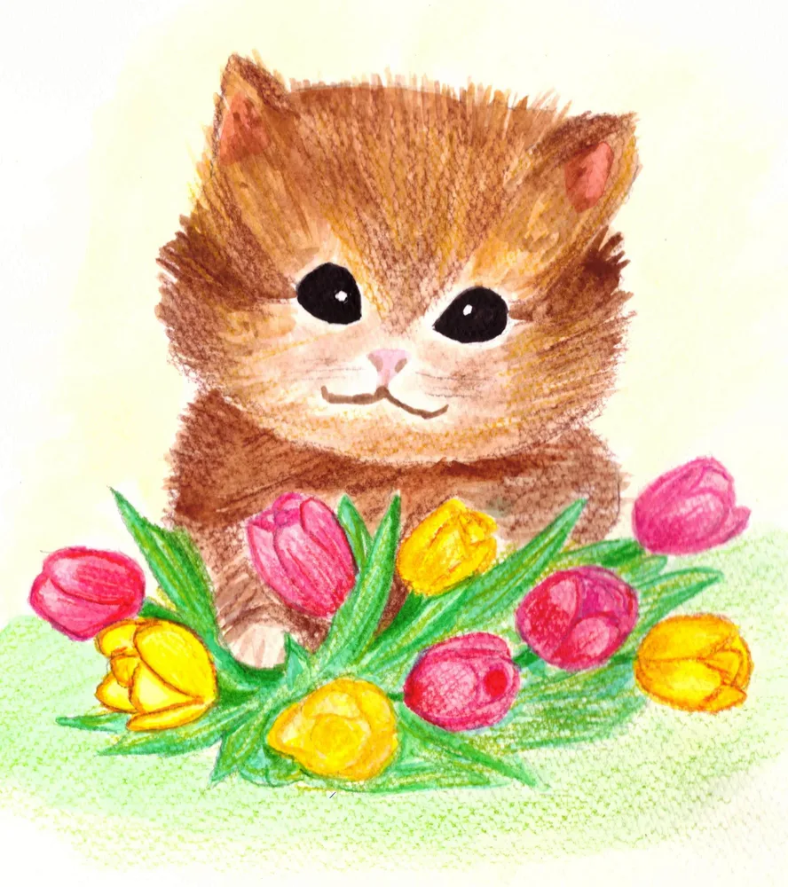 Fluffy morning of spring