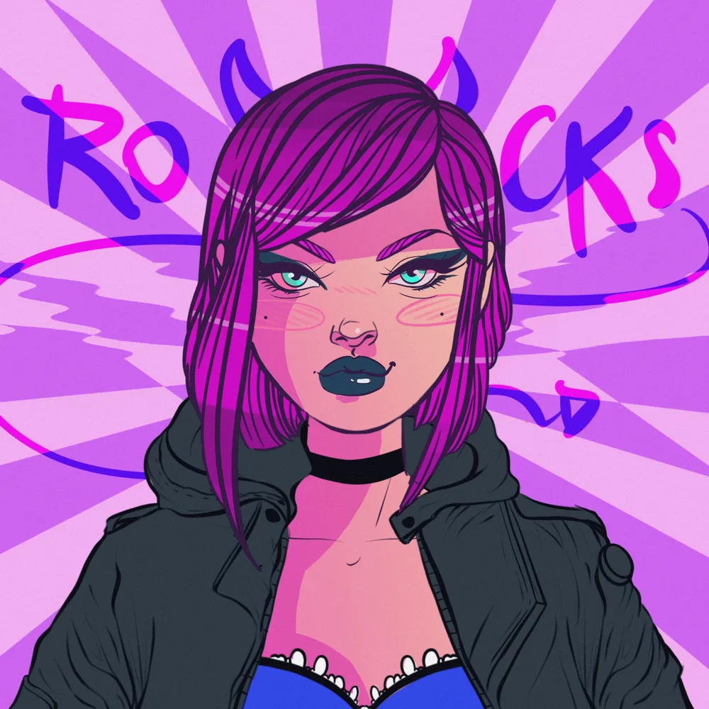 Flat Colors Black Lips  (○｀ 3′○)