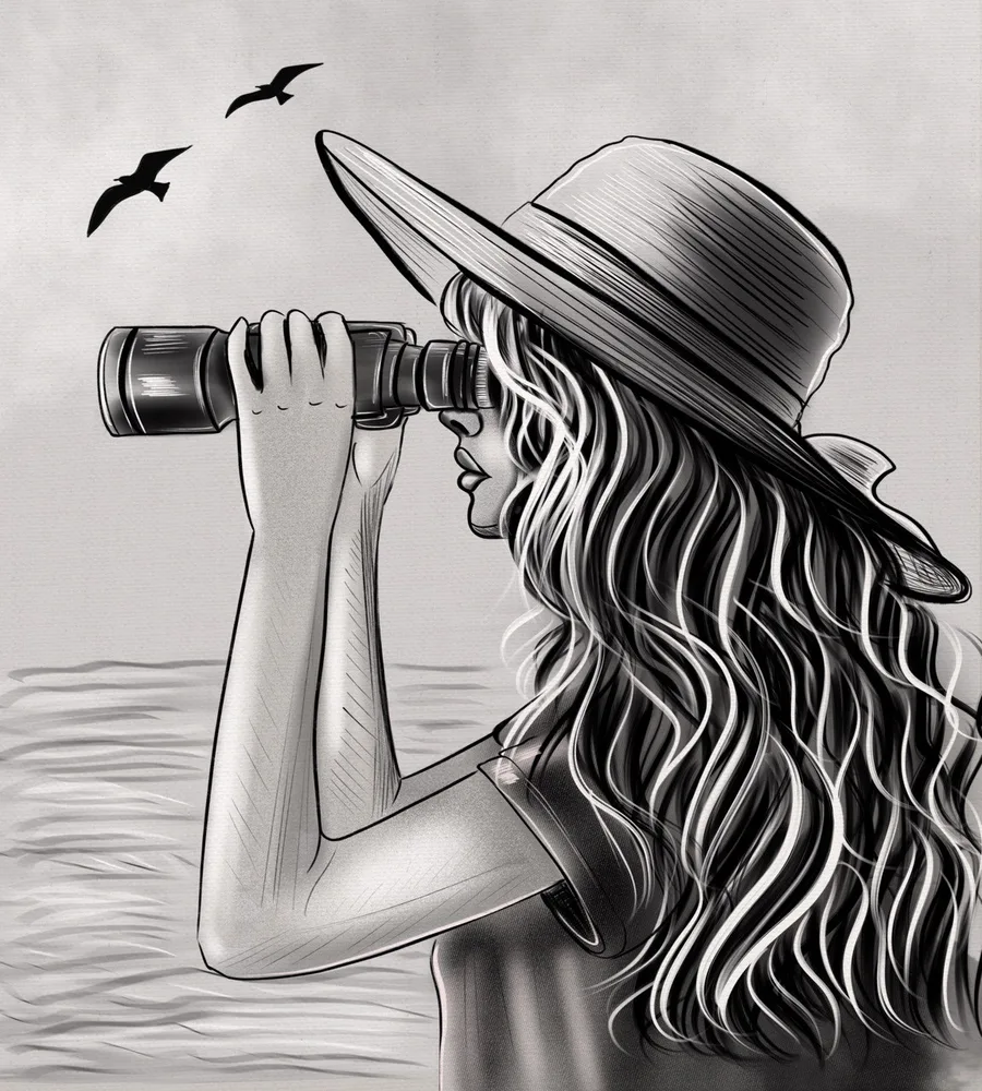Through the binoculars