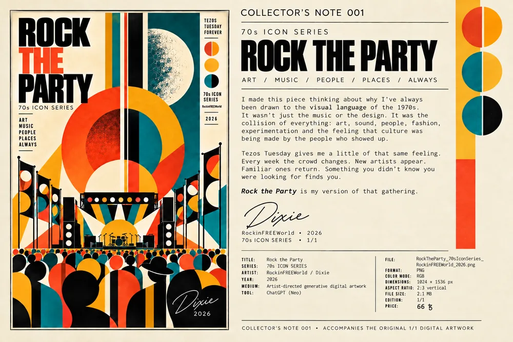 70s Icon: ROCK THE PARTY Collector Notes