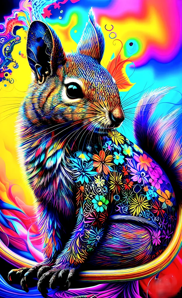 Squirrel in Full Bloom