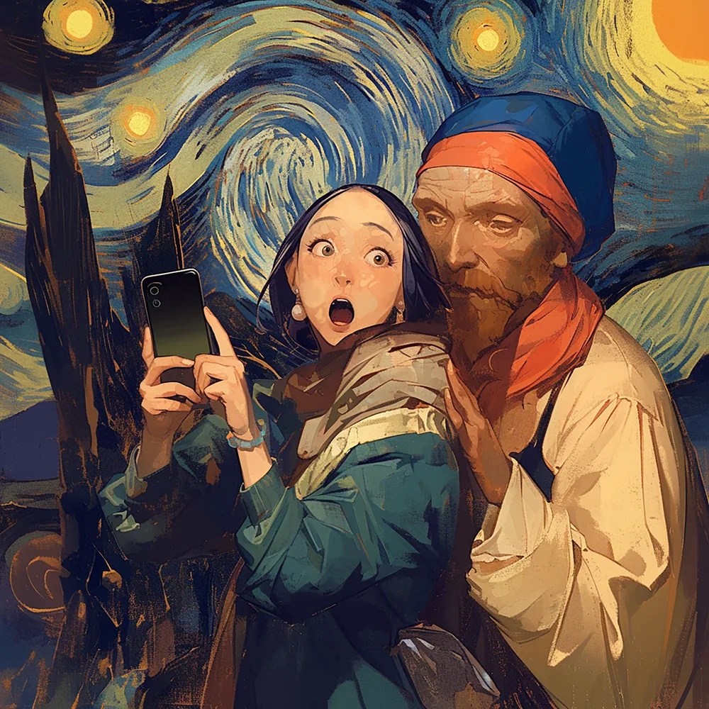 Scream on Starry Night