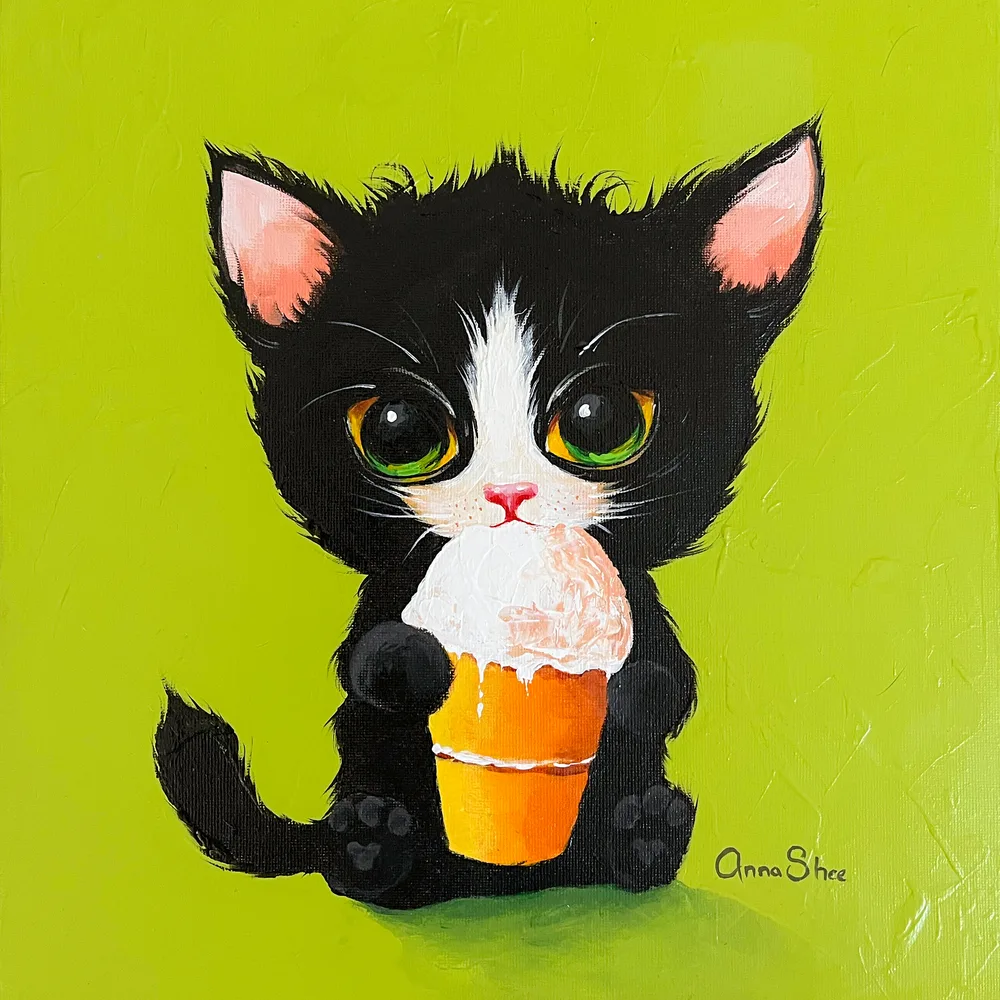 Baby-cat-ice-cream-eater