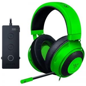 Razer kraken wired gaming headset usb audio controller tournament ed  green 1