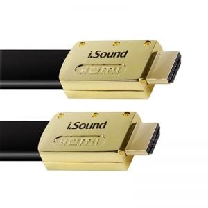 Isound 25ft hdmi cable flat wethernet channel  black
