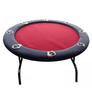 Poker table burgundly rounded