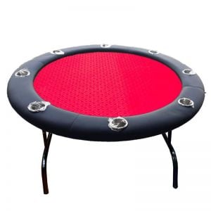 Poker table red 2 rounded