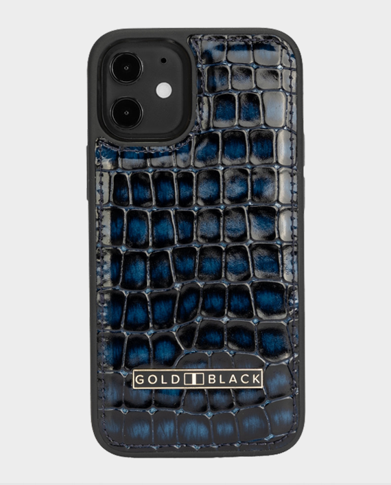 Gold black iphone 12 mini slim case milano blue 1