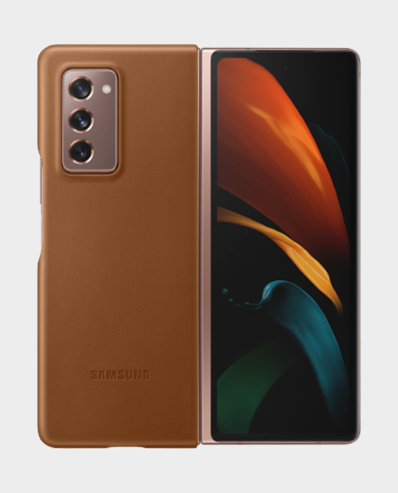 Samsung galaxy z fold 2 leather cover brown 1
