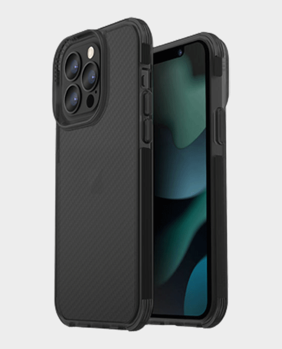 Uniq iphone 13 hybrid combat rugged case carbon black