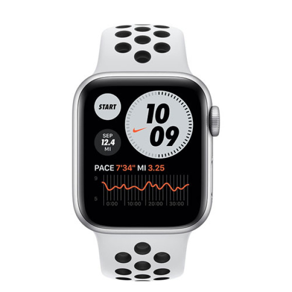 Apple watch nike series 6 gps 40mm silver aluminum case with nike sport band in qatar 600x600