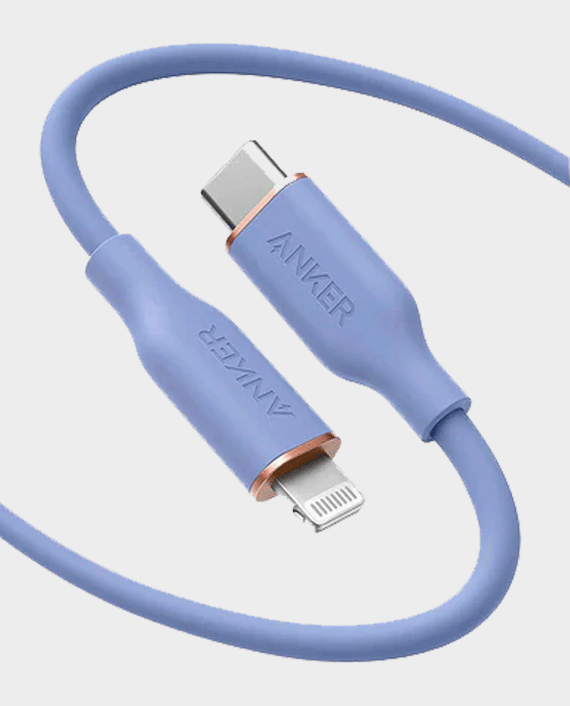 Anker powerline iii flow usb c cable with lightning connector 3ft purple 1 1