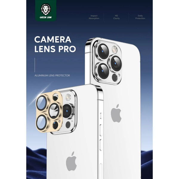 Green lion camera lens pro aluminum protector for iphone 14 pro 14 pro max gold in qatar 600x600