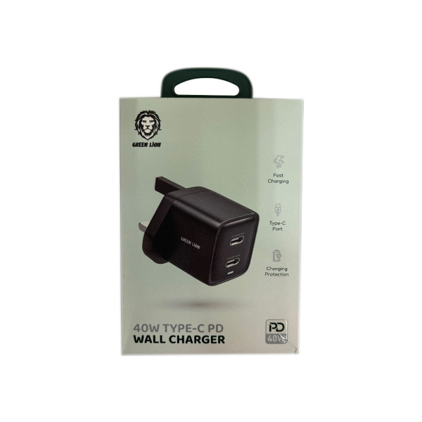 Green lion wall charger 2 pd40w type c fast charger uk plug black in qatar 600x600