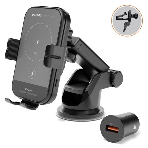 Porodo 3 in 1 car mount watch and earbuds charging black in qatar 2 600x600