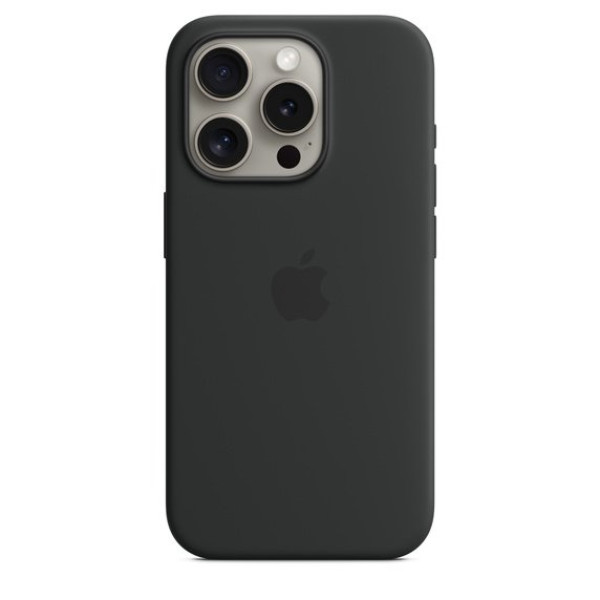 Iphone 15 pro silicone case with magsafe black in qatar 600x600