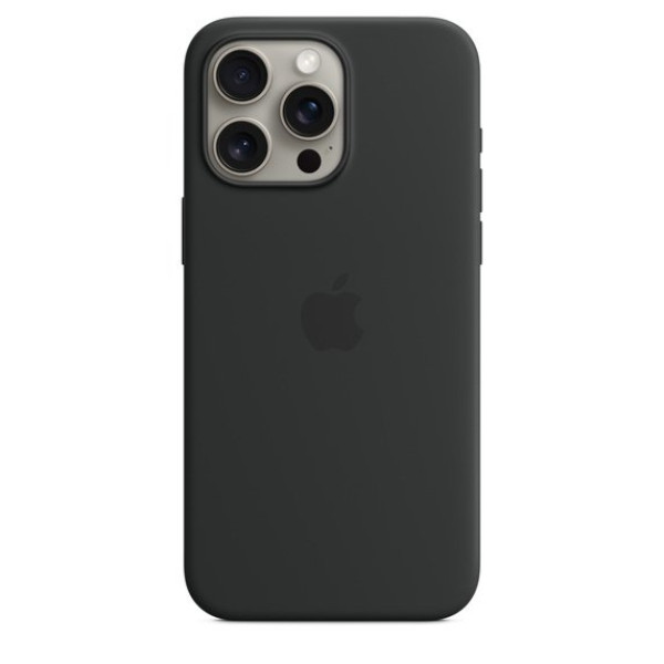 Iphone 15 pro max silicone case with magsafe black in qatar 600x600