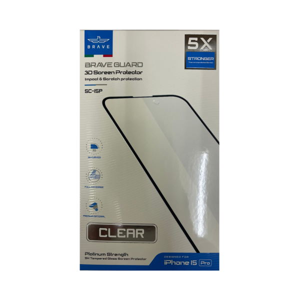 Brave clear screen protector for iphone 15 pro impact and scratch protection in qatar 600x600