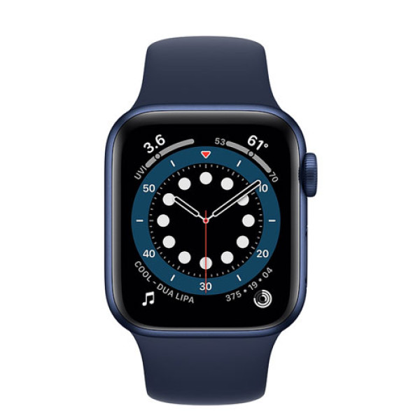 Apple watch series 6 gps cellular 40mm blue aluminium case with deep navy sport band replacement device in qatar 600x600