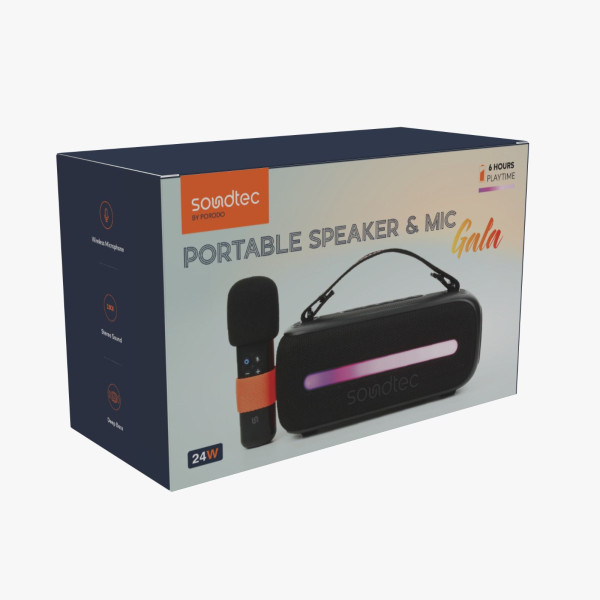Porodo soundtec 14w speaker with wireless microphone black in qatar 600x600