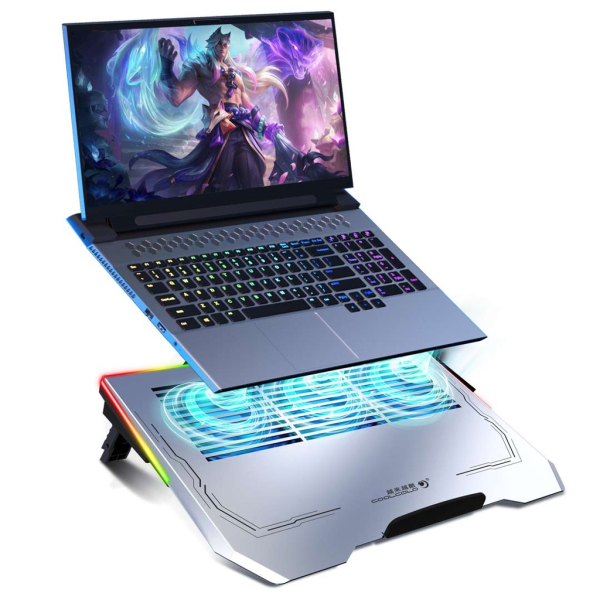Porodo gaming al rgb laptop cooling fan white in qatar 600x600