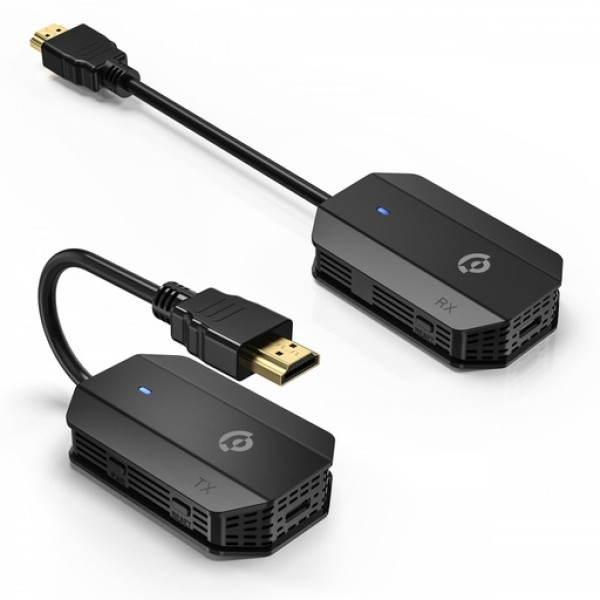 Powerology wireless hdmi mirroring adaptor pair with usb c cable full hd 1080p black in qatar 600x600