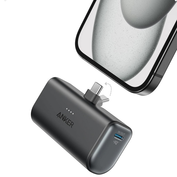 Anker nano power bank 5000mah with 22 5w type c connector and type c port black a1653h11 in qatar 600x600