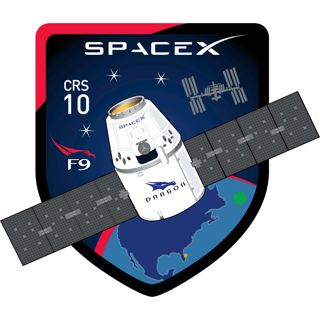 SPACEX ORIGINAL FALCON-9 DRAGON F-9 ISS NASA RESUPPLY Mission PATCH CRS-10 