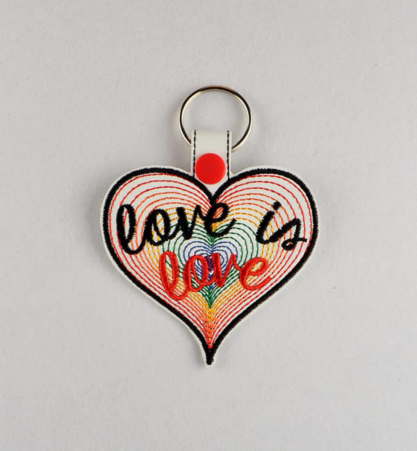 Love is Love Rainbow Heart Snap Tab Key Fob