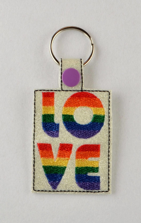 Rainbow Love Snap Tab Key Fob